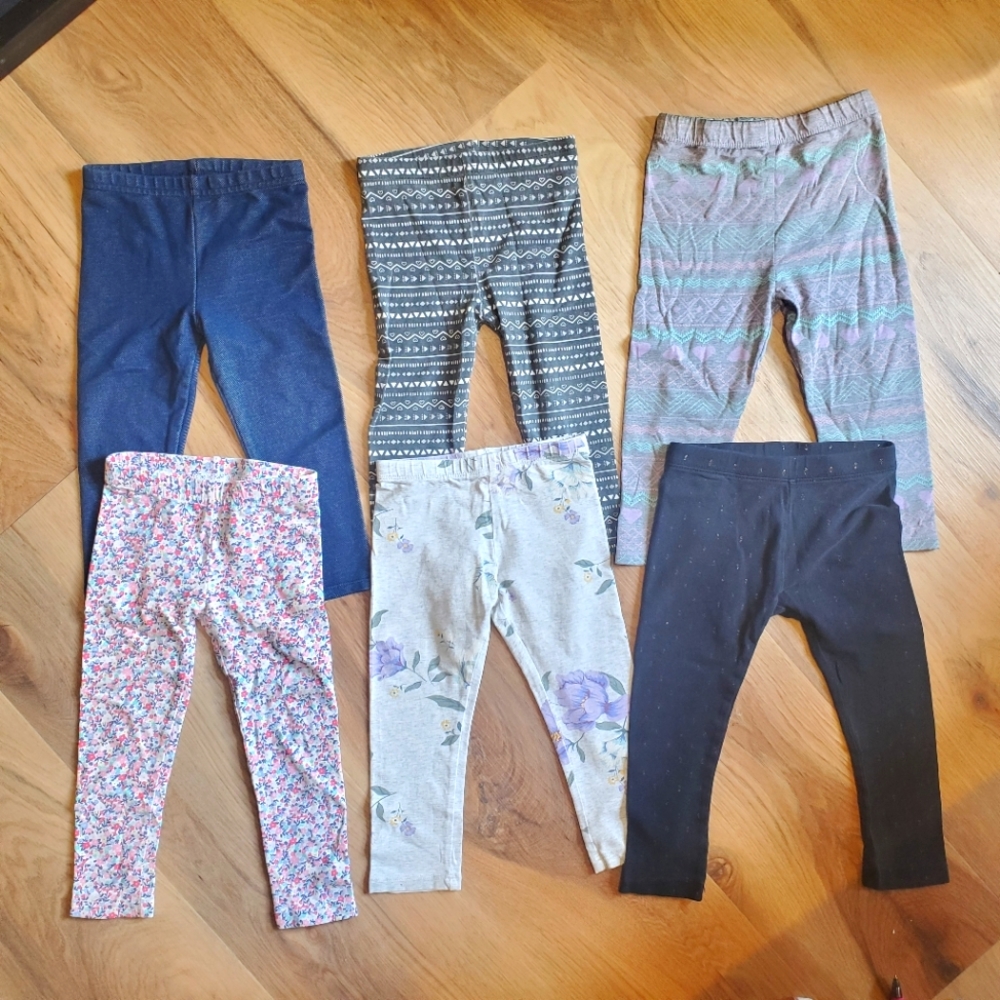 2T Leggings Bundle - 6 Pack Set - Toddler Girl - Misc Brands Bundle